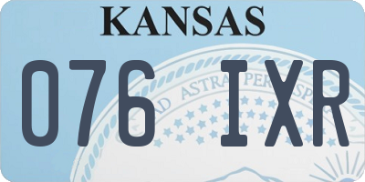 KS license plate 076IXR