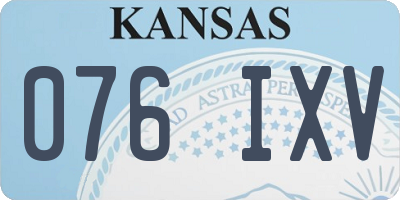 KS license plate 076IXV