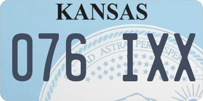 KS license plate 076IXX