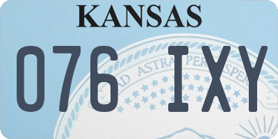 KS license plate 076IXY