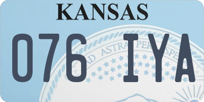 KS license plate 076IYA