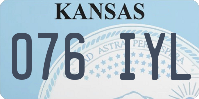 KS license plate 076IYL