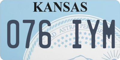 KS license plate 076IYM