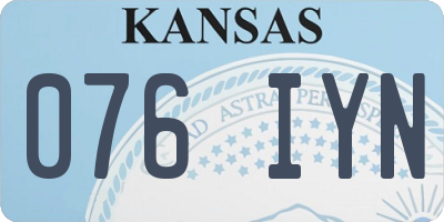 KS license plate 076IYN