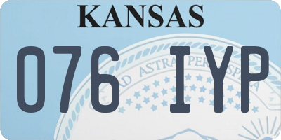 KS license plate 076IYP