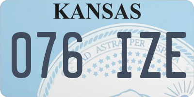KS license plate 076IZE