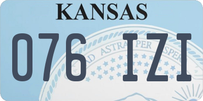 KS license plate 076IZI