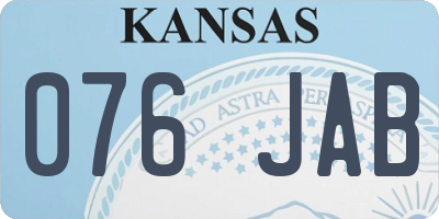 KS license plate 076JAB