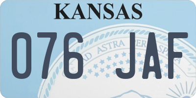 KS license plate 076JAF