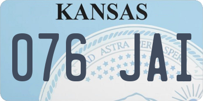 KS license plate 076JAI