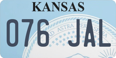 KS license plate 076JAL