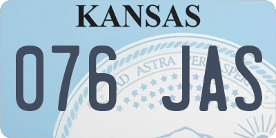 KS license plate 076JAS
