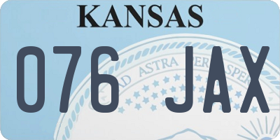 KS license plate 076JAX