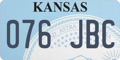KS license plate 076JBC