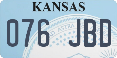 KS license plate 076JBD