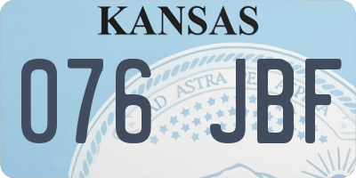 KS license plate 076JBF