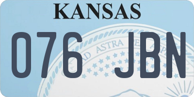 KS license plate 076JBN