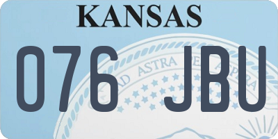 KS license plate 076JBU