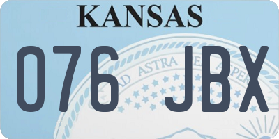 KS license plate 076JBX