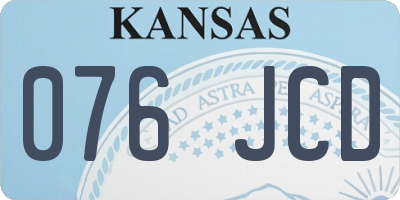 KS license plate 076JCD