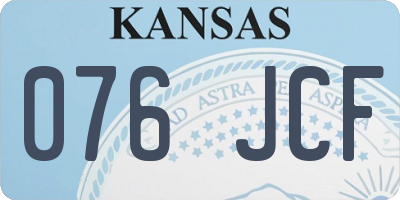 KS license plate 076JCF