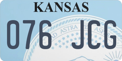 KS license plate 076JCG