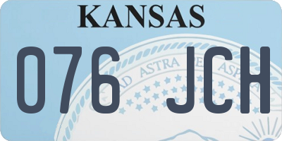 KS license plate 076JCH