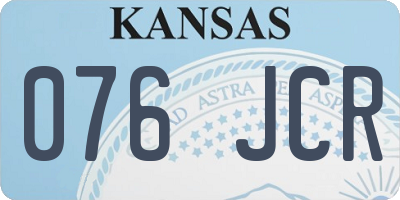 KS license plate 076JCR
