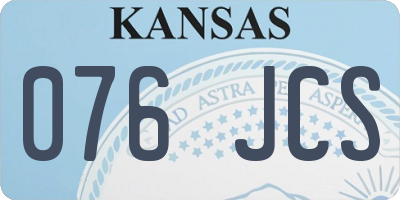KS license plate 076JCS