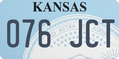 KS license plate 076JCT
