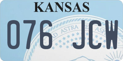 KS license plate 076JCW