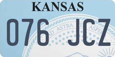 KS license plate 076JCZ