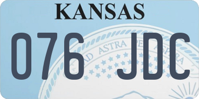 KS license plate 076JDC
