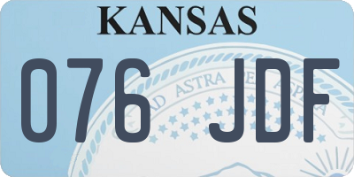 KS license plate 076JDF