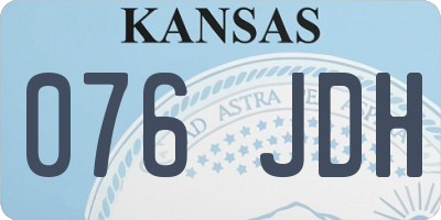 KS license plate 076JDH