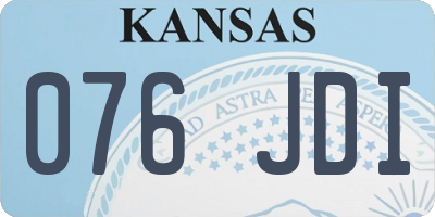 KS license plate 076JDI