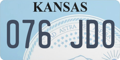 KS license plate 076JDO