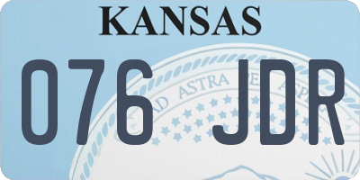 KS license plate 076JDR