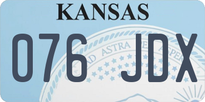 KS license plate 076JDX