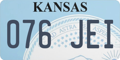 KS license plate 076JEI