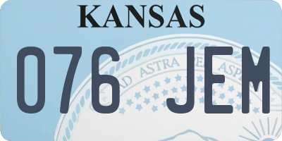 KS license plate 076JEM