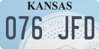 KS license plate 076JFD