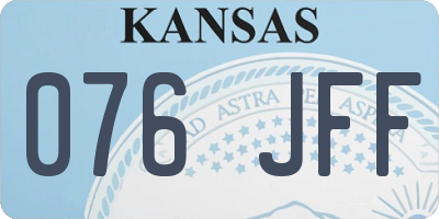 KS license plate 076JFF