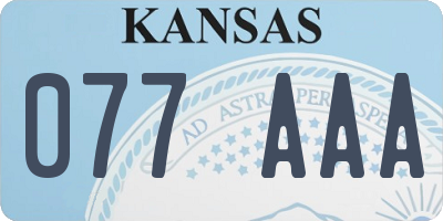 KS license plate 077AAA