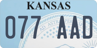 KS license plate 077AAD