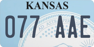 KS license plate 077AAE