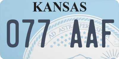 KS license plate 077AAF