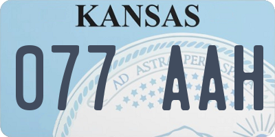 KS license plate 077AAH