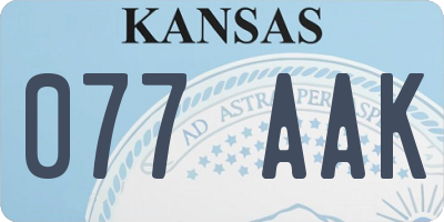 KS license plate 077AAK