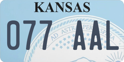 KS license plate 077AAL